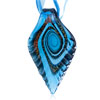 Blue And Orange Spiral Serrate Leaf Dichroic  Glass  Pendant