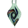 Pale Green And Black Swirl Serrate Leaf Dichroic Glass  ... 