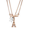 18K Gold Plated Clear Diamond Accent Love Paris Eiffel Tower Star Pendant ...