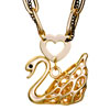 18K Gold Plated  Swan  Citrine Diamond Accent Open Heart Love  ... 