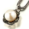 June Pearl Framed Crystal Flower Pearl Pendant
