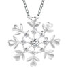 Flower Combined In Snowflake 925  Sterling Silver Pendants