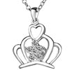 King  Crown  With Clear Rhinestone Crystal Sterling  Silver  Pendants