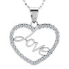 Heart With April Birthstone Swarovski Crystal Dotted With Love Wedding Pendant Sterling Silver