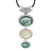Silver Oval Shell  Pendant  And Necklaces