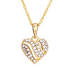 18K Gold Plated Clear Cz Diamond Accent Heart Pendant Necklace 18"