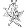 Clear Diamond Accent Starfish Pendant Necklace 18"