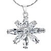 Christmas Gift Clear Diamond Accent Winter Snowflake Pendant Necklace 18&q...