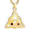 18K Gold Plated Celtic Triquetra Knot Love Pendant Necklace 18"