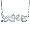 Clear Diamond Accent Love Pendant Necklace 18"