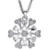 Xmas Gift Silver Winter Snowflake Heart Pendant Necklace Beads Charms Brac...