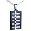 Black And Silver Rectangle Stainless Steel Pendant