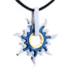 Silver Blue And Golden  Sun  Pendant