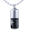 Stainless Steel Black And Silver Capsule Pendant