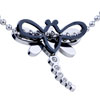 Stainless Steel Black And Silver Dragonfly Pendant