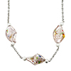 Pink Helix With Pattern Classic  Murano Glass  Pendant Necklace