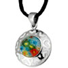 Murano Glass Millefiori White Color Round With Heart Pattern Pendant