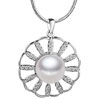 Pearl Pistil Chrysanthemum Pendant Sterling Silver