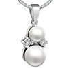 Double Pearl Ball Pendant Sterling Silver