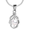 Heart Framed Pink  Pearl   Pendant  Sterling Silver
