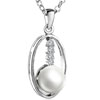 Oval Shape With White Pearl Sterling Silver Wedding Pendants Sterling Silv...