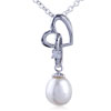 Pendants - Heart Shape With Pearl Pendant Sterling Silver