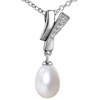 Triangle With Clear Detailed Crystal Dangle Pearl Summer Pendants