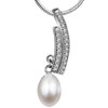 Dangling Oval  Pearl   Pendant  Sterling Silver