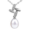 Pearl And Crystal Pinwheel Pendant Sterling Silver