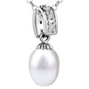 Freshwater Pearl In Silver Set Pendant Sterling