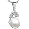 Round Pearl In Bloom Set Pendant Sterling Silver