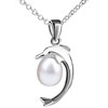 Pearl And Dolphin Pendant Sterling Silver