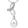 Romantic Dangling Pearl Pendant Sterling Silver
