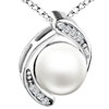 Crystal Framed Pearl Pendant Sterling Silver
