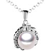 Silver Flower Framed Pearl Pendant Sterling