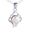 Silver Shell Framed Pearl Pendant Sterling