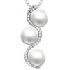 Three  Pearl   Pendant  Sterling Silver