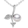 Pearl And Silver Leaf Branch Pendant Sterling