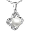 Flower Framed  Pearl   Pendant  Sterling Silver