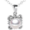 Pearl Studded Butterfly Pendant Sterling Silver