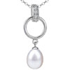 925 Sterling Silver Hoop Dangle White Pearl Summer Pendants Sterling Silve...