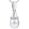 Lantern Shaped Pearl Pendant Sterling Silver