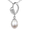 Delicate  Heart  And Dangling  Heart  Pendant  Sterling   Silver 