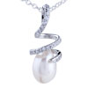 Crystal Wrapped Pearl Pendant Sterling Silver