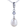 Elegant Dangling Pearl Pendant Sterling Silver