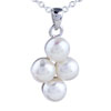 Four Pearl Cluster Pendant Sterling Silver