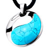 Round Blue Turquoise Black Line Murano Glass  Pendant  Turquoise  ... 