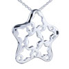 Star Hollow Carved Pendant Sterling Silver Zodiac