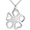 Plum Blossom Silhouette Pendant Sterling Silver