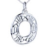 Circle Shape With Fish Pattern Sterling Silver  Pendant 